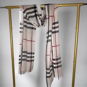 EUC Burberry Giant Check Gauze Scarf